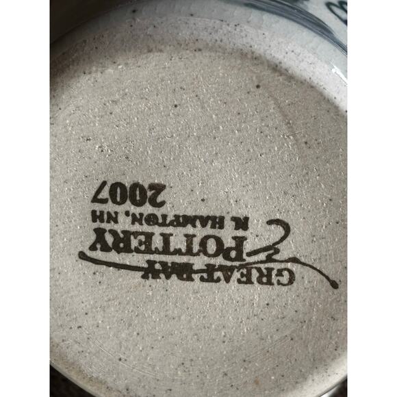 Great Bay Pottery Bowl 2007 One Handle Snowman Image Country Farmhouse - Picture 7 of 8